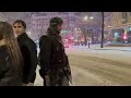 sweden stockholm new year’s celebration in a heavy snowstorm 4k