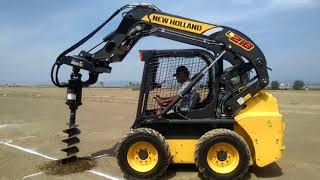 Hoyadora en minicargador New Holland