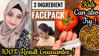 2 Ingredient Face pack for Clear \u0026 Soft Skin|100 % Result Guarantee | Perfect for Kids,Ladies\u0026 Gents