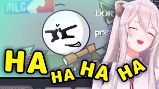 Botan Reacts To MLG Meme in Henry Stickmin With Cute Botan Giggles 【ENG Sub/Hololive】