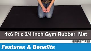 4x6 RB Rubber Gym Mat - 3/4 Inch Thick