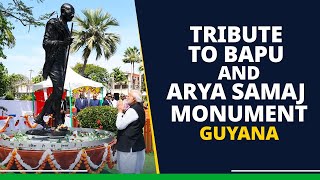 LIVE: PM pays tribute to Bapu and Arya Samaj monument at Mahatma Gandhi Memorial in Guyana