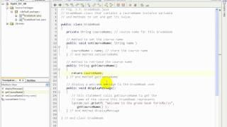 F1L2@4 GradeBook java class with an instance variable and methods