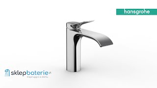 Hansgrohe Bateria umywalkowa strumień wodospadowy Vivenis Chrom, Czarny, Biały - SklepBaterie.pl