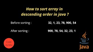 How to sort array in descending order in java | malayalam | Code eureka