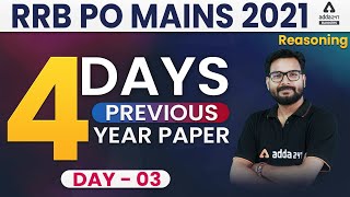 Day #3 | IBPS RRB PO Mains Reasoning Previous Year Question Paper (4 Days Class)
