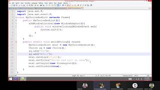 Java AWT: Controls (Choice and List)