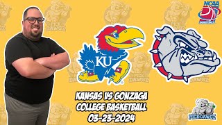 Kansas vs Gonzaga 3/23/24 Free College Basketball Picks and Predictions  | March Madness