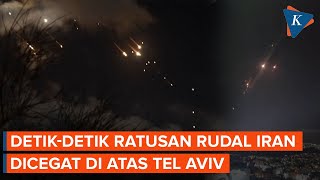 Penampakan Ratusan Rudal Iran Dicegat Israel di Langit Tel Aviv