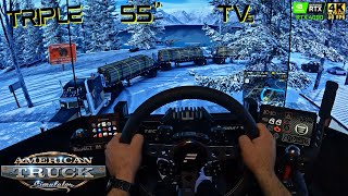 Winter Logging in "Bear Country" | Immersive American Truck Simulator Gameplay | Triple TVs