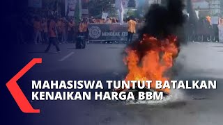 Gelar Aksi Tolak Kenaikan Harga BBM, Unjuk Rasa Mahasiswa di Makassar Menutup Jalan Pettarani