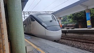 472次員林發車經由山線開往台東的EMU3000型十二輛編組EMU3027皮蛋豆腐騰雲號綠色帶新城際自強號列車