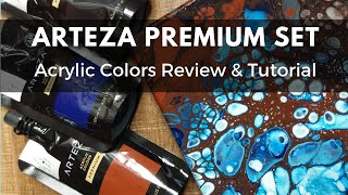 (1) Arteza Premium set Acrylic Colors paint - Review - Mixing Tutorial - Acrylic Pouring