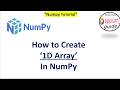 How to create '1D' Array in Numpy | Python NumPy Tutorial for Beginners (2026)
