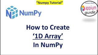 How to create '1D' Array in Numpy | Python NumPy Tutorial for Beginners (2026)