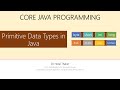 Primitive Data Types in Java