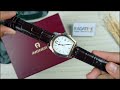 aigner verona white dial brown leather case silver rose gold