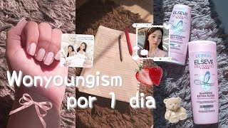 seguindo o Wonyoungism por 1 dia 🎀(cabelo,unhas, estudos, comidas, Pilates, skin care)