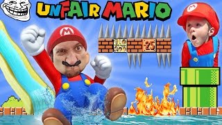 UNFAIR MARIO!  IMPOSSIBLE GAME? w/ FGTEEV Duddy & Chase (Super Mario Bros Fun Gameplay)
