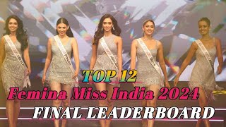 Femina Miss India 2024 Final Leaderboard 🤔Top 12