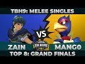 Zain vs Mang0 - GRAND FINALS: Melee Singles Top 8 - TBH9 | Marth vs Falco