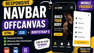 Responsive Navbar Offcanvas | HTML CSS Bootstrap 5 Tutorial (Beginner to Advanced