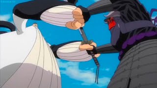 BLEACH「千年血戦篇」 Komamura's giant bankai pressed Poww's Cero down Poww's throat with his hand 死神Vsエスパーダ