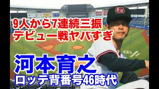 【河本育之 ストレート】ロッテ入団1年目に真っすぐで押しまくるピッチャーが現れなんj民も驚愕！オールスター戦でもセ・リーグの強打者相手に奪三振ショー！