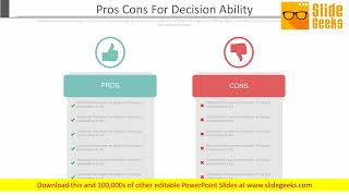 Pros Cons For Decision Ability Ppt Slides