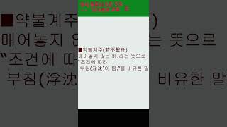 #한자#한문#한자어#한자성어#약불계주(若不繫舟)