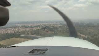 Cessna 206 landing at Wilson Airport, Nairobi, Kenya, 2022-02-23