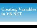 How to create Variables in VB.NET .