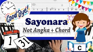 Sayonara | Keyboard Tutorial Cover in C + Not Angka + Chord