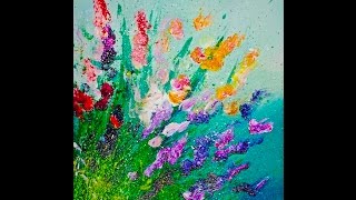 LIVE Finger Painting Flowers Splatter Abstract Acrylic for Beginners | TheArtSherpa