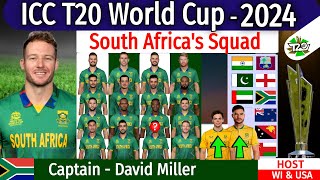 T20 World Cup 2024 - South Africa Team Squad | South Africa's Squad T20 World Cup 2024 | T20 WC 2024