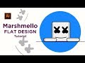 Illustrator tutorial 2018|Flat Design Vector|Marshmello|Logo design