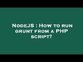 NodeJS : How to run grunt from a PHP script?