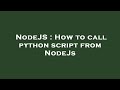 NodeJS : How to call python script from NodeJs