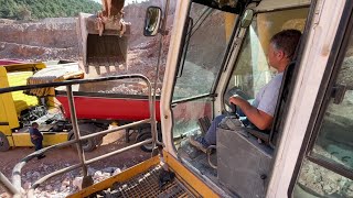 Liebherr 974 Excavator Loading Lorries - Sotiriadis/Labrianidis Quarry Works - 4k