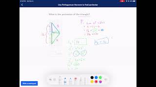 Khan Academy Tutorial: use Pythagorean theorem to find perimeter