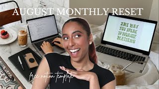 AUGUST MONTHLY RESET | New Notion Setup, Goal Setting, July Reflection, Free Notion Template