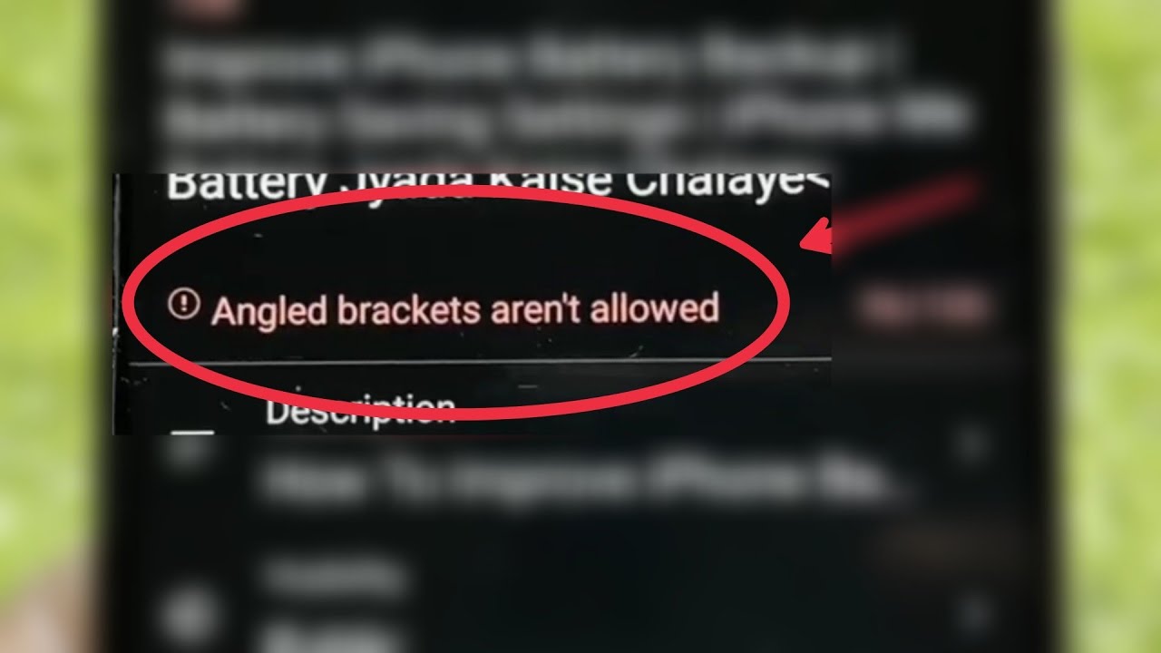 Yt Studio Fix Angled Brackets Aren T Allowed Problem Youtube