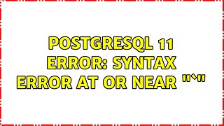 postgresql 11 ERROR: syntax error at or near "`"