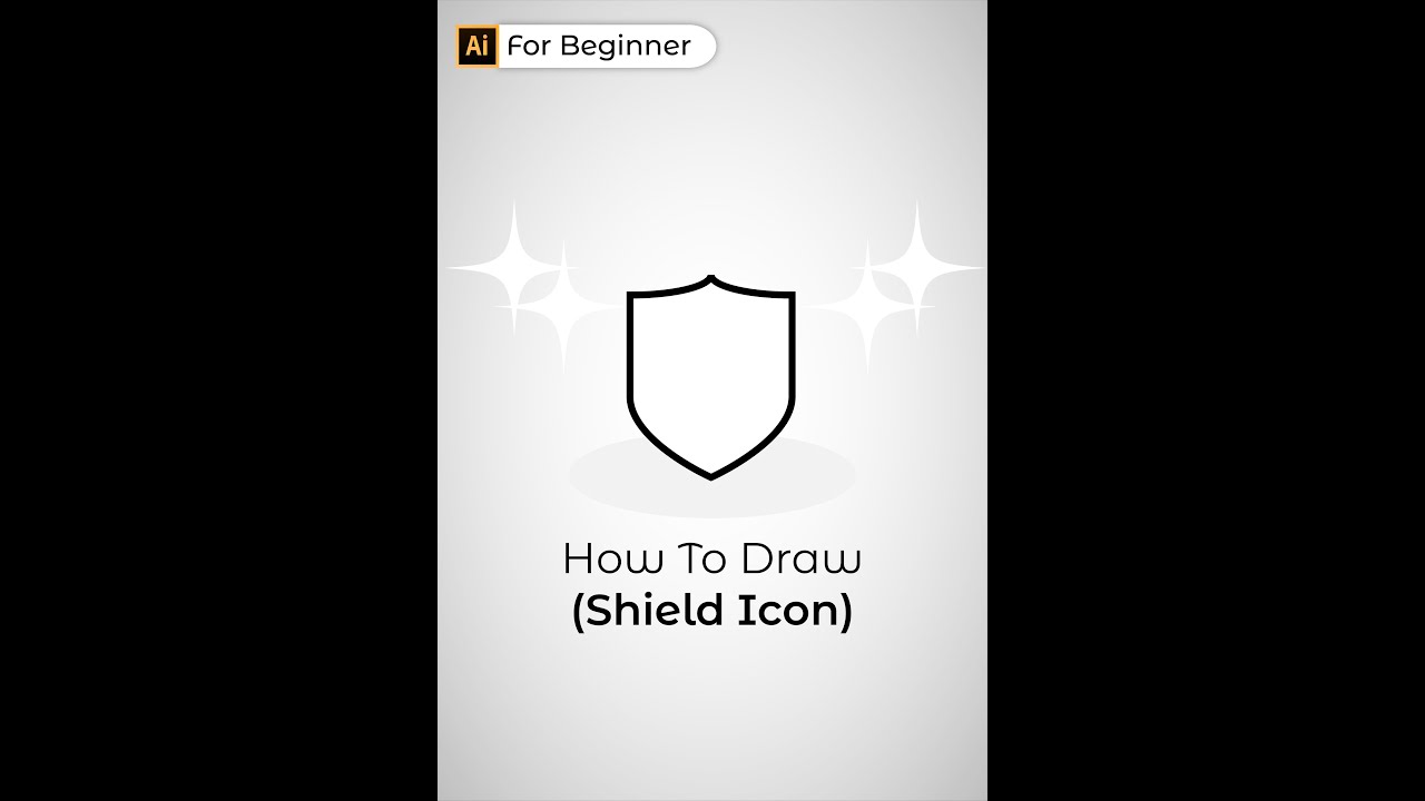 Easy Drawing Icon In Adobe Illustrator Shield Icon Youtube