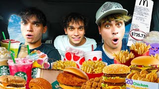 We Let The Person In FRONT Of Us DECIDE What We EAT For 24 HOURS!