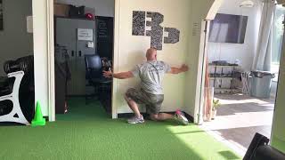 Half Kneeling Thoracic Rotation w/ Ball (Inside Knee Down)