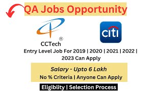 Citibank  \u0026 CCTech's Off Campus Drive |  Software Testing Job | Salary- 6LPA😍✔️  @jobswithshubham