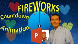 Animated clock, animated countdown, and animated fireworks in PowerPoint