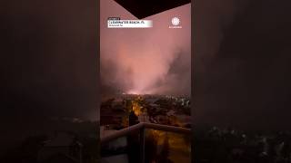 Power Flashes After Waterspout Tornado Hits Shore in Clearwater Beach, Florida | AccuWeather