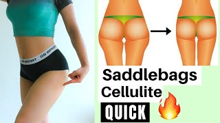 Burn saddlebag fat, hip fat + Reduce Cellulite! Lose outer thigh fat workout. Back To School #16